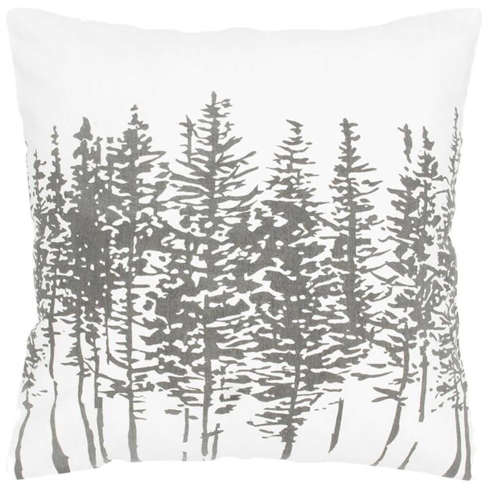 18 In. X 18 In. Off-white Decorative Pillow With Fern Pattern